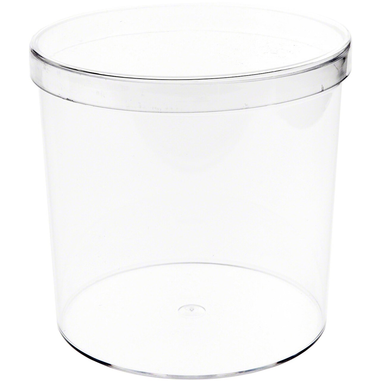Pioneer Plastics 190C Clear Round Plastic Container, 5.125" W x 5.125" H
